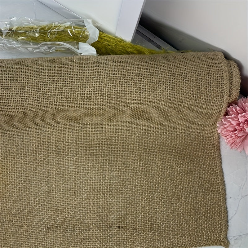 Boho Farmhouse Jute Burlap Tablecloth 11x108 inches