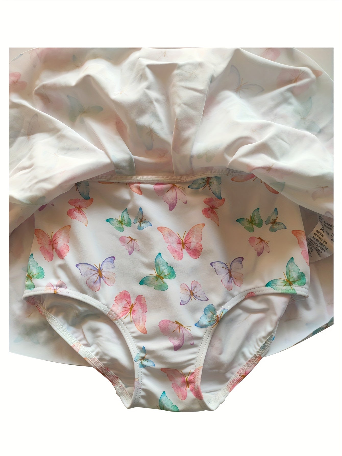 Sweet Girls Butterfly Sleeveless Swimwear Comfy Bathing Suit