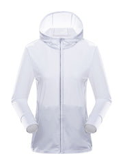 Women's Sun Protection Hooded Jacket Lightweight Long Sleeve Cooling Ice Silk