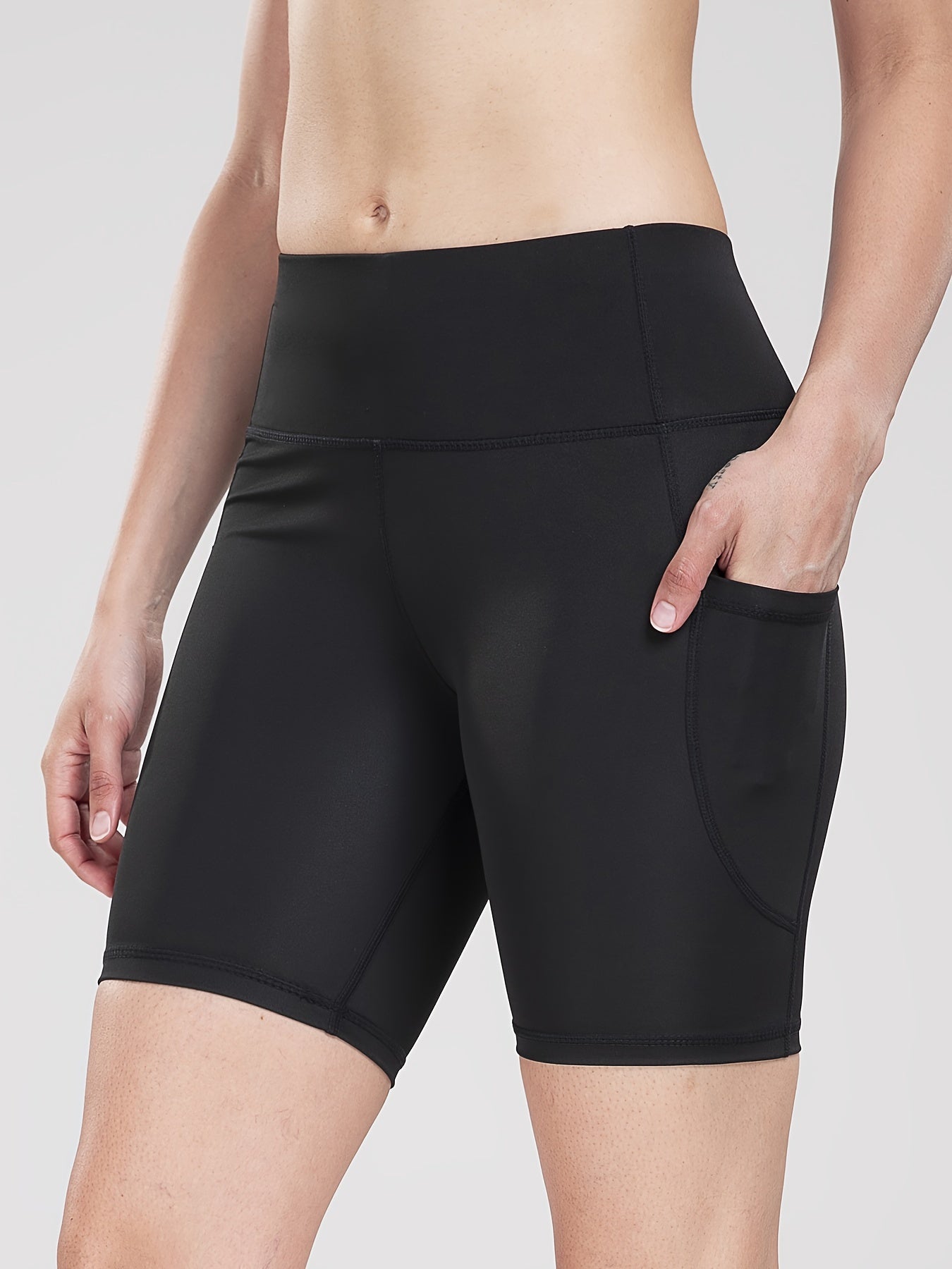 High Waisted Gym Shorts With Pocket Women's Activewear