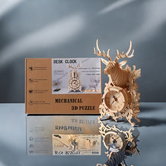 Wooden 3D Puzzle Desk Clock Model High Difficulty Creative Gift for Holidays
