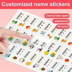 Custom Cartoon Name Tag Stickers Waterproof Labels Medium Size 3.0x1.09 Cm