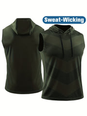 Men's Summer Vest Outdoor Running Hooded Sportswear