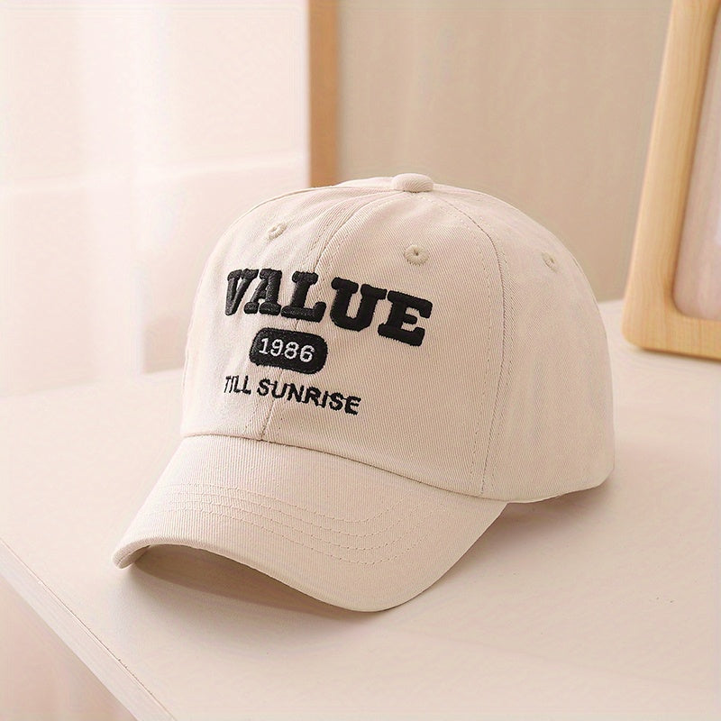 Kids Sunshade Breathable Baseball Cap With Letter Embroidery