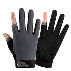 2Pcs Fingerless Fishing Gloves Non-slip Thin Protection
