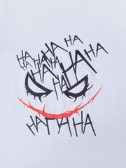 Boy's Cartoon Face Letter Print 2pcs Set Halloween Style Casual Outfits