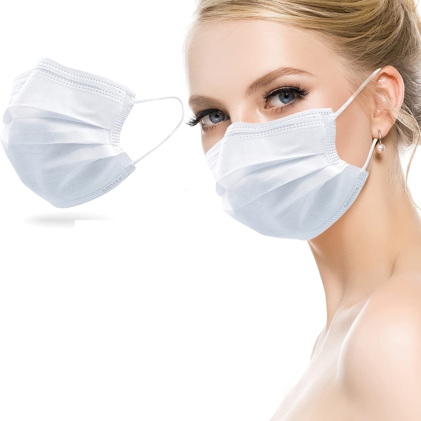 100pcs 3 Layer Disposable Face Masks Protective 3 Ply Breathable Comfortable