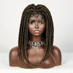 35 56 Cm Short Bob Braiding Wigs Full Lace Braided Wigs Synthetic Fiber