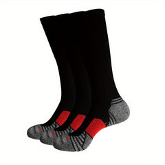 Men's Thick Padded Knee Socks 3 Pairs for Running Soccer Cycling