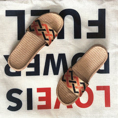 Men's Linen Non Slip Slides Comfortable Quick Drying Slides