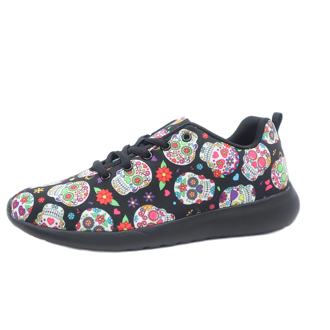 Skull Pattern Lace-up Sneakers for Men
