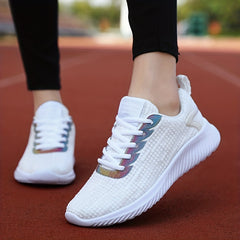 Breathable Mesh Women's Running Shoes, Lace Up, Lightweight