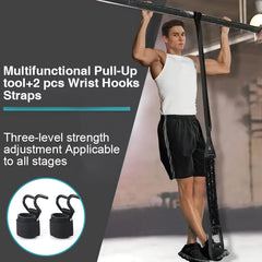 3pcs Pull Up Assist Set Elastic Strap Wrist Hooks Gym Power Training