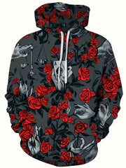 Devil Dragon Print Hoodie Men's Pullover Sweatshirt
