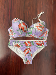 Floral Print Push Up Bra & Panties Set