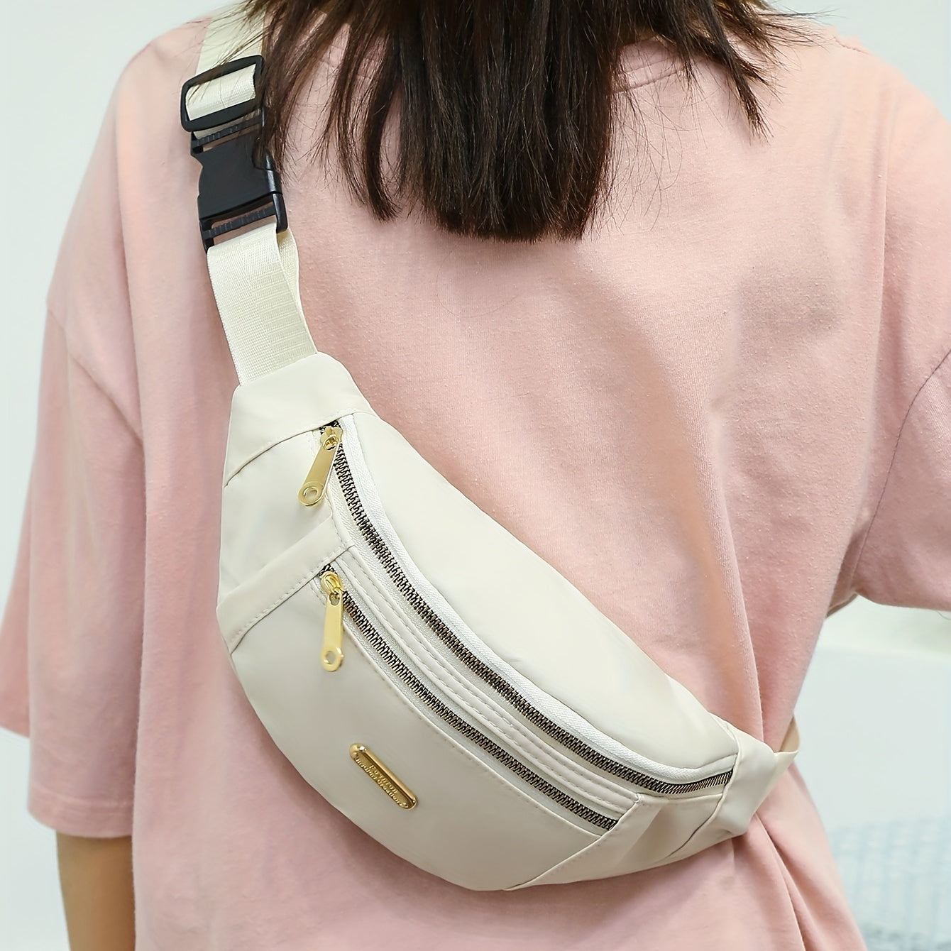 Outdoor Waist Bag Double Zip Crossbody Chest Purse