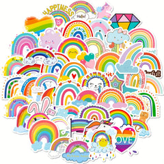 50pcs Rainbow Waterproof DIY Stickers for Water Bottle Laptop Phone Skateboard