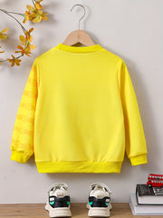 Monster Truck Print Boys Casual Pullover Sweatshirt