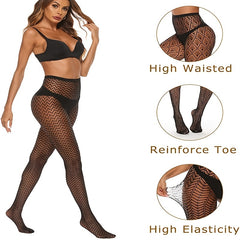 Jacquard Fishnet Tights High Waist Pantyhose Women's Stockings