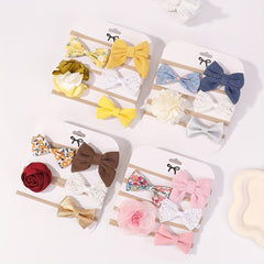 5pcs Baby Girls Bowknot Flowers Headband Hairband Princess Hair Accessories