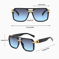 Rectangular Oversized Sunglasses Retro Party Shades