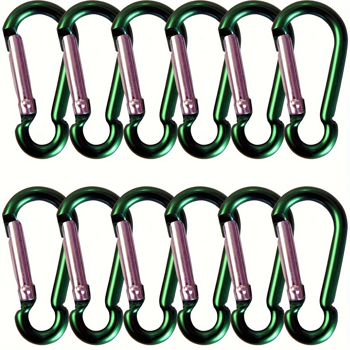 12pcs Aluminum Carabiner Snap Hook Keychain Outdoor Camping