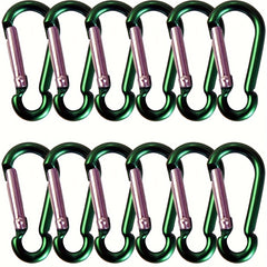 12pcs Aluminum Carabiner Snap Hook Keychain Outdoor Camping