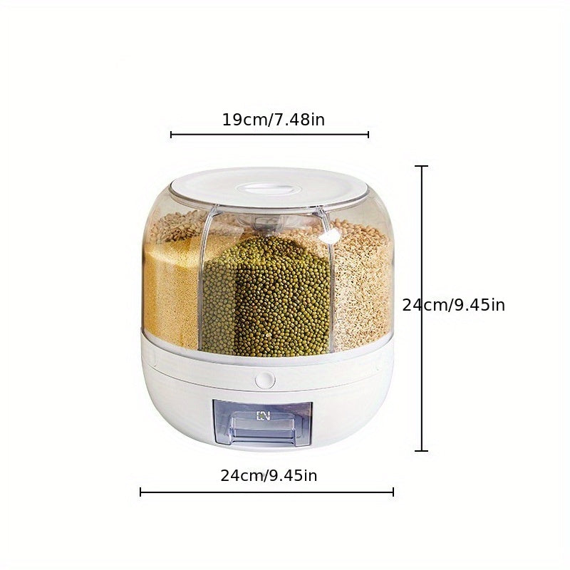 Large Capacity Food Storage Container 360 Rotating Rice Barrels
