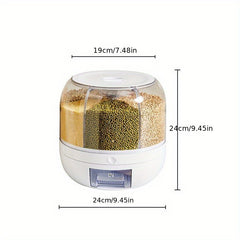 Large Capacity Food Storage Container 360 Rotating Rice Barrels