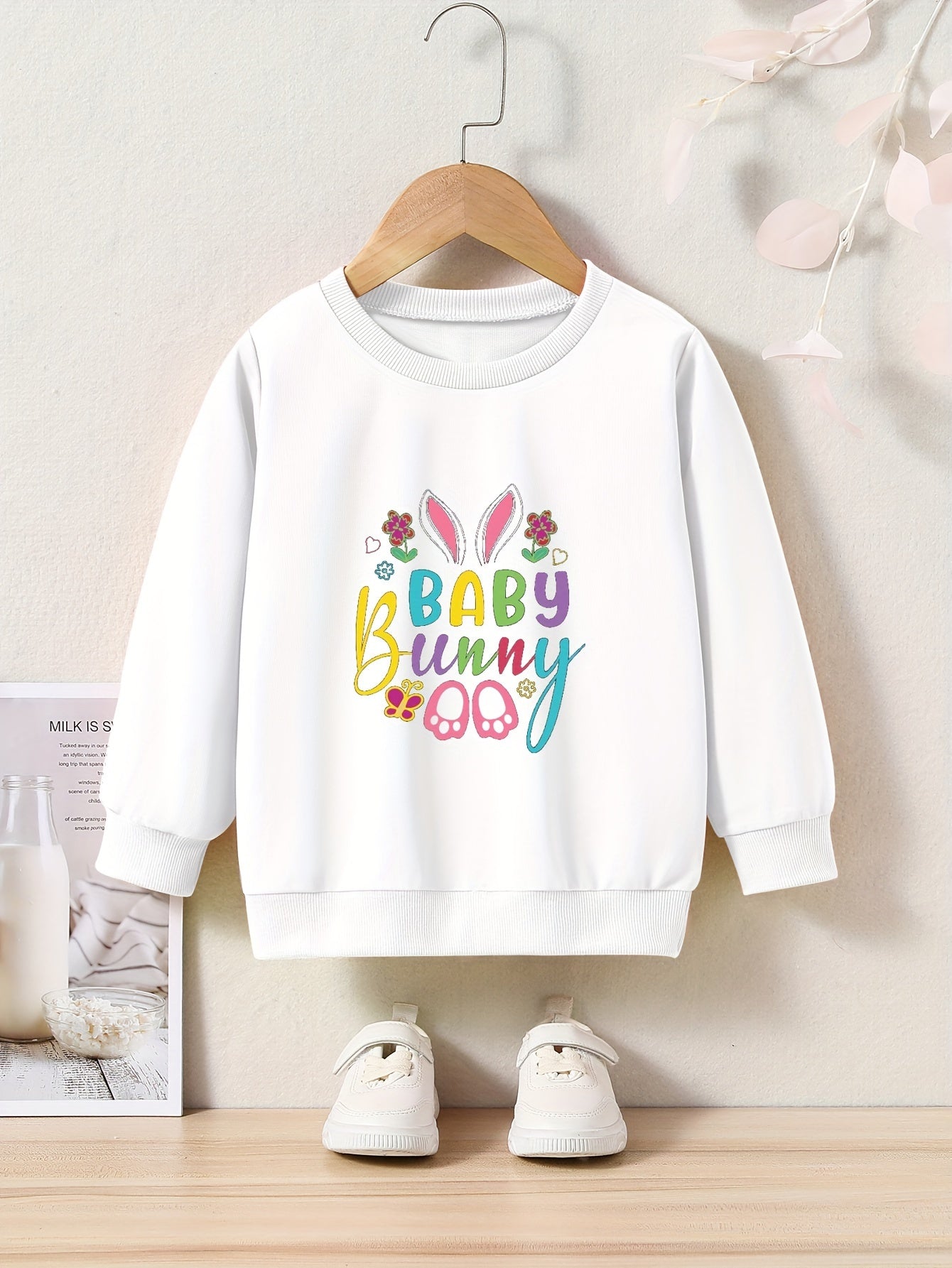 OERYUI Toddler Girls BABY BUNNY Graphic Long Sleeve Sweatshirt Halloween Gift