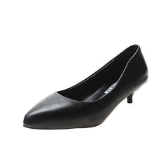Classic Court Pumps - Pointed Toe Slip On Kitten Heels