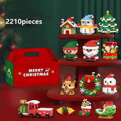 Christmas Building Block Set with Santa, Snowman, Reindeer