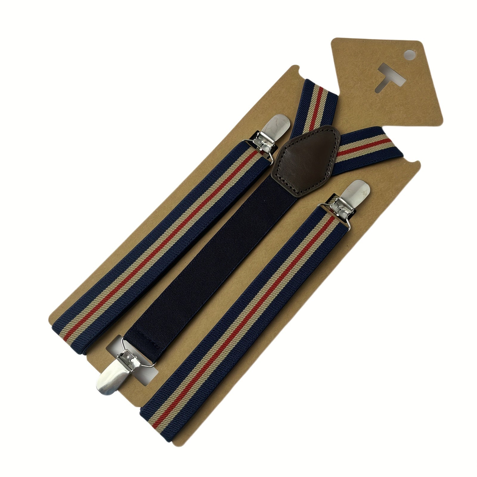 Men's Adjustable Elastic Suspenders w/ 3 Clips for Trousers Braces