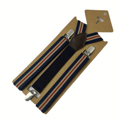 Men's Adjustable Elastic Suspenders w/ 3 Clips for Trousers Braces