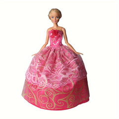 5pcs Doll Wedding Gowns & Party Dresses Polyester