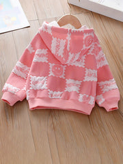 Girls' Bunny Print Hooded Sweatshirt for Casual Outfit