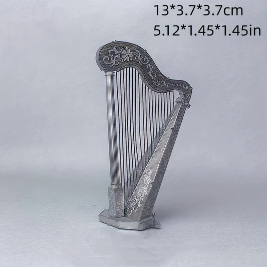 DIY Metal Toy Harp Model 3D Puzzle Hand Model
