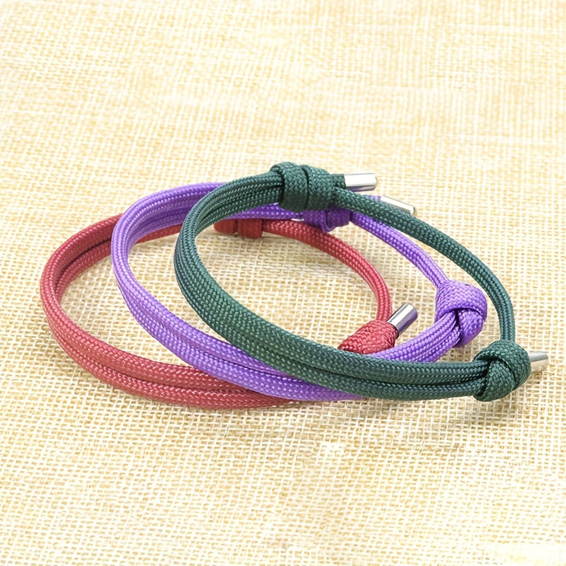 Adjustable Sports Bracelet with Rope Braiding
