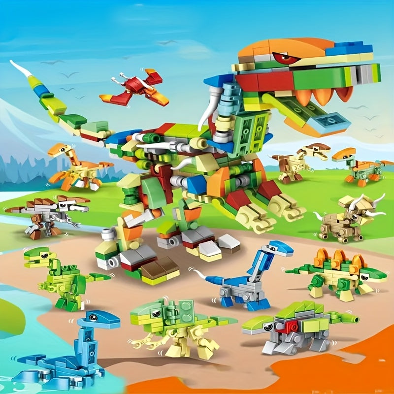 12 in 1 Dinosaur Building Blocks Set - 398pcs - Perfect Gift