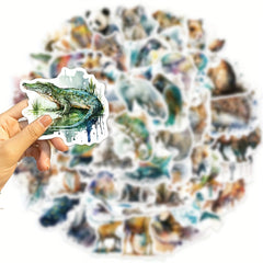 50pcs Waterproof Animal Stickers Cat Dog Tropical Rainforest Vinyl Stickers