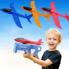 Foam Airplane Launching Gun Colorful Durable Toy