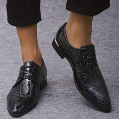 Men's Plaid Pattern Derby Shoes Lace Up Wedding Party Business
