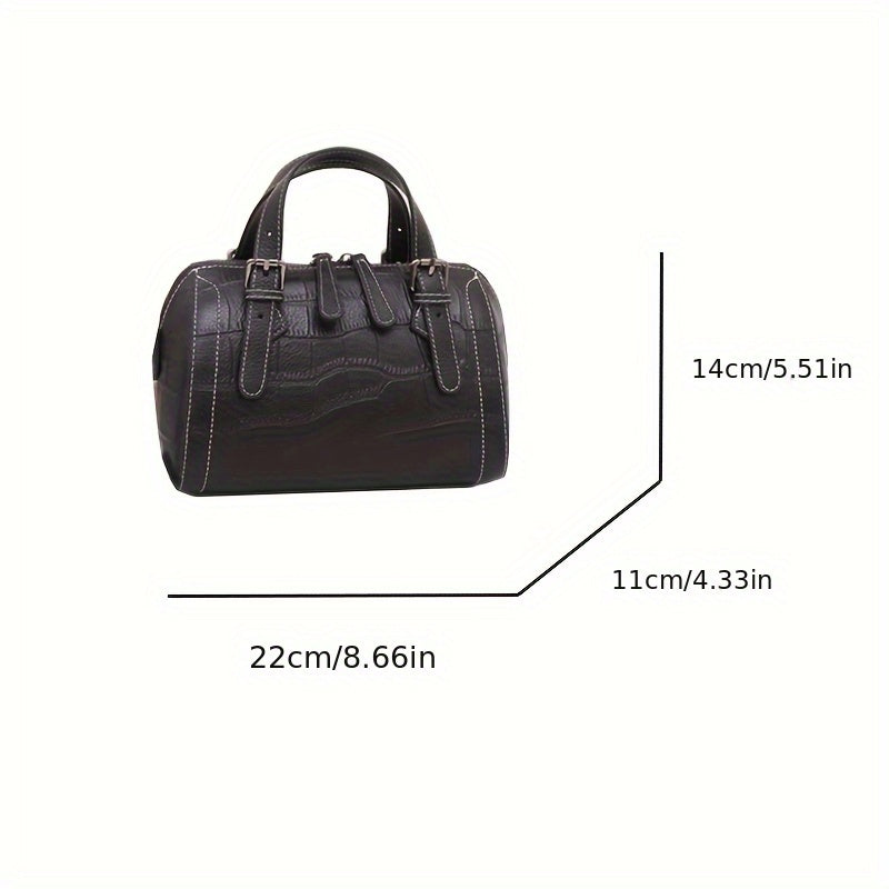 Women's Leather Tote Bag with Detachable Shoulder Strap