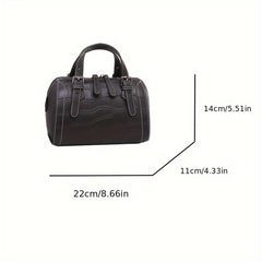 Women's Leather Tote Bag with Detachable Shoulder Strap