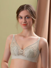 Floral Mesh Wireless Bra Soft & Breathable