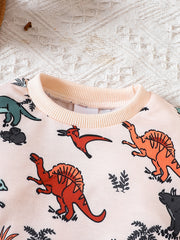 Baby Boy Dinosaur Full Print Sweatshirt Trousers Set