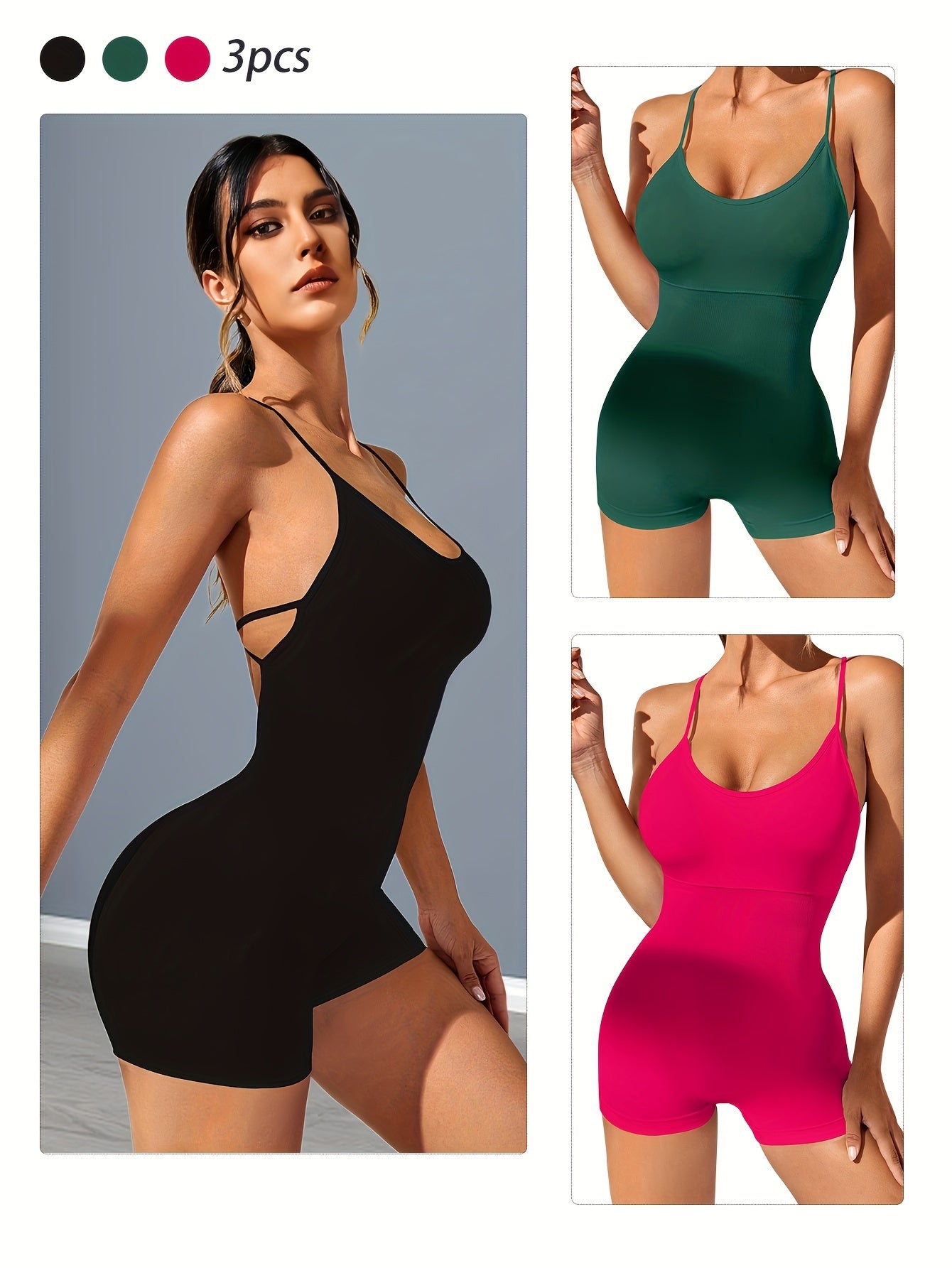 Women's Solid Yoga Jumpsuits Workout Sport Activewear