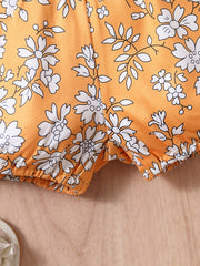 Baby Girls Floral Print Elastic Waist Shorts