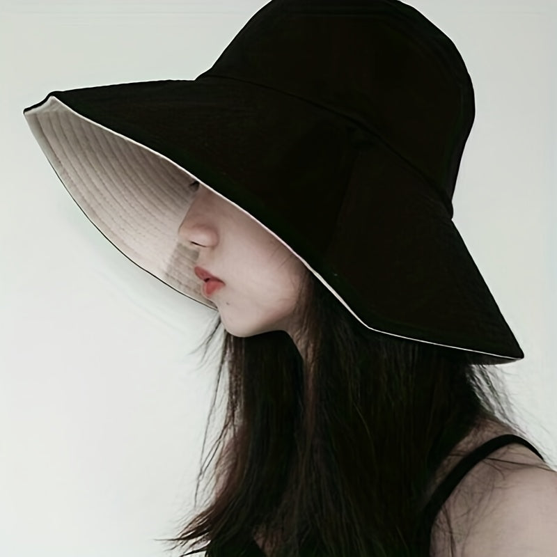 Reversible Bucket Hat UV Protection Sun Hat Lightweight Women Visors