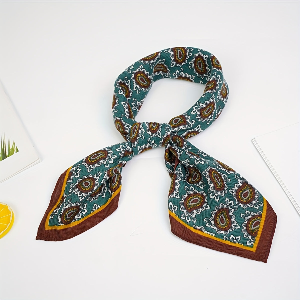 Paisley Print Square Scarf Lightweight Bandana
